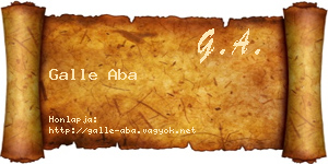 Galle Aba névjegykártya